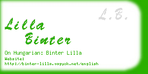 lilla binter business card
